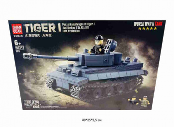 Конструктор арт. 100242 Немецкий тяжелый танк Tiger I 503 дет. в кор.•_