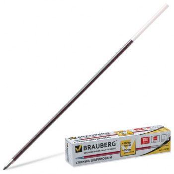 кс_Стержень шариковый арт.170185 BRAUBERG 152 мм, КРАСНЫЙ, узел 1 мм, линия письма 0,5 мм
