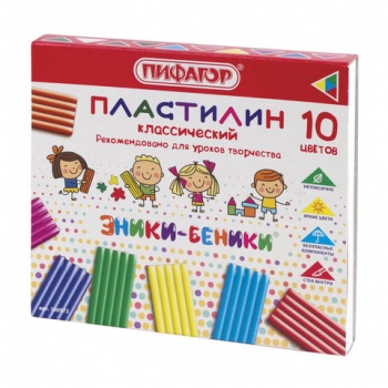 кс_Пластилин арт. 100972 ПИФАГОР "ЭНИКИ-БЕНИКИ" 10 цветов 200 г, со стеком картонная упаковка кс_Пластилин арт. 100972 ПИФАГОР "ЭНИКИ-БЕНИКИ" 10 цветов 200 г, со стеком картонная упаковка