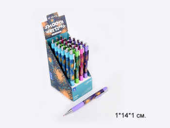 кц_Ручка шариковая арт. YL242689 Автомат, Синяя 0,7 мм "Солнце" 1 шт. (24 шт.) шоубокс