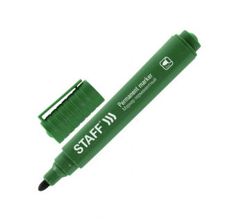 кс_Маркер перманентный арт. 152177 STAFF "Basic Budget PM-125" ЗЕЛЕНЫЙ круглый наконечник 3 мм