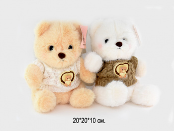 им Медведь арт. 209182 С брошью-медвеженком 20 см цвета микс в пак.