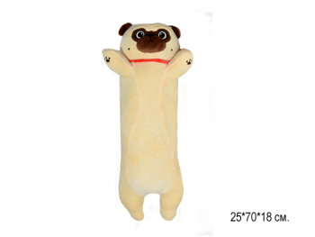 им Обнимашка арт. 15464-209 Собака Бульдог с красным ошейником 70 см в пак.