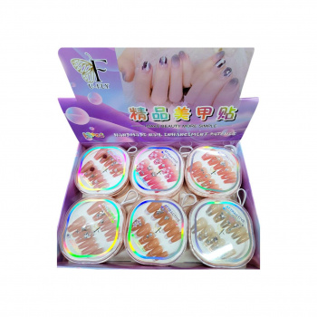 Набор для маникюра арт. 805196 Ногти накладные длинные U-FLY ассорти 1шт. в кейсе с петлей (12 шт.)