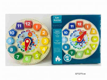 Деревянная игрушка арт. 2181-1 Логика сортер "Часы" в кор.~