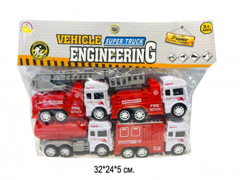 Набор машин арт. BHX821C Пожарная 4 шт. в пак.• 