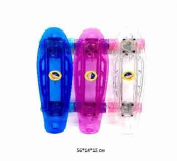 Скейт арт. 6028 Прозрачный цвета микс_ Скейт арт. 6028 Прозрачный цвета микс_