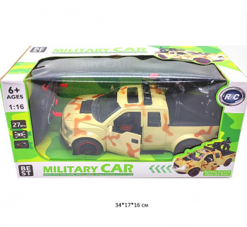 Машина на р/у арт. 688-7 Пикап военный с человечком в кор._