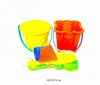 Песочный набор арт. 726-78 Ведерко с аксессуарами в сетке_