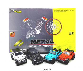 Модель металл. арт. 3618D/3168D Джип, Пикап инерц. свет, звук (12 шт.) шоубокс_