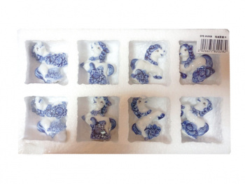 Фигурка фарфоровая арт. W2028-601 Лошадь бело-синяя с цвет ассорти 1шт. в пак. (8 шт.) упаковка