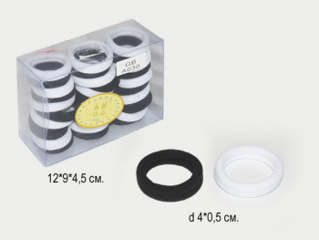 Резиночки арт. 40882-1/030A Черные и белые 30 шт. в кор.