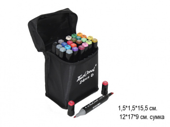 Маркеры  арт. 777-24-802 Двусторонние в сумке 24 шт.=~_)
