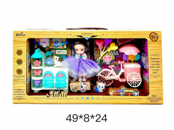 Кукла арт. A286-80 С аксессуарами, велосипедом в кор._