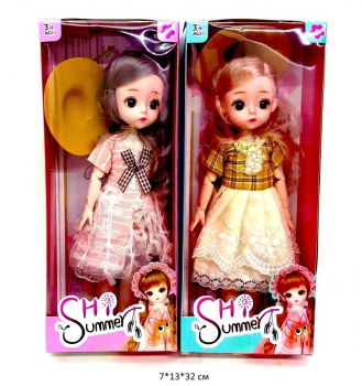 Кукла арт. RX8012 Шарнирная в шляпке в кор._