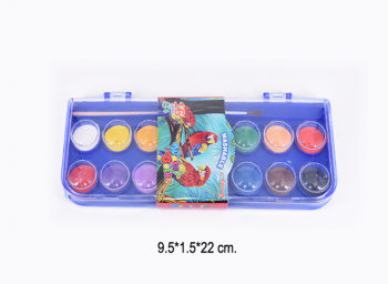 кц_Краски акварельные арт. 83013-16 Набор 16 цветов с кистью в пластиковой подложке