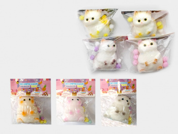 Антистресс арт. 25-1-3D Кот 9 см мальтоза с шариками цвета микс в пак.) 