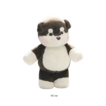 им Собака арт. 268-4-3-209 Черно-белая Бегающая 45 см в пак.