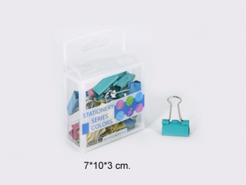 кц_Зажим для бумаг арт. WB-2515 Набор 15 шт 25 мм в пласт.кор.