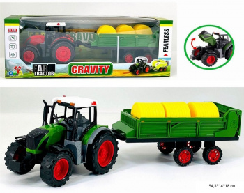 Трактор арт. 666-254B С тюками сена в прицепе в кор.) Трактор арт. 666-254B С тюками сена в прицепе в кор.)