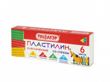 кс_Пластилин классический арт. 106674 ПИФАГОР "Веселая такса" 6 цветов 90 г СО СТЕКОМ кс_Пластилин классический арт. 106674 ПИФАГОР "Веселая такса" 6 цветов 90 г СО СТЕКОМ