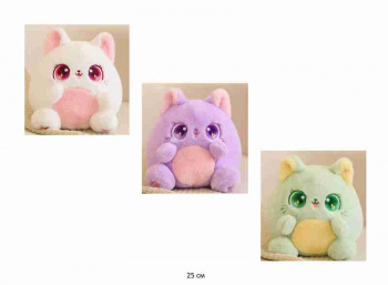 им Кошка арт. YE1223-2-1 Толстячок круглые лапки звезда в глазах 25 см цвета микс в пак.)