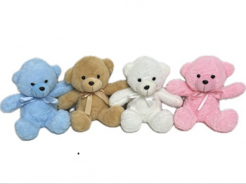 им Медведь арт. 1112/24 С бантом на шее 24 см цвета микс в пак.