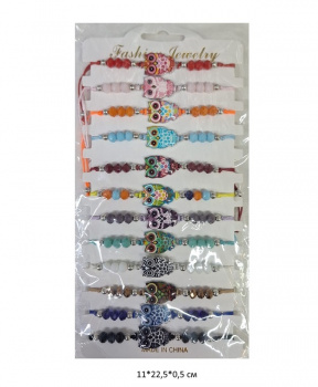 Браслет арт. 02613-6 Сова цвета микс 12 шт. в пак. Браслет арт. 02613-6 Сова цвета микс 12 шт. в пак.