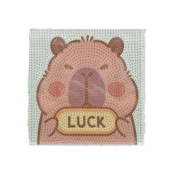 Алмазная мозаика арт. YT0228-209 Капибара "LUCK" 20*20 на подрамнике в пак.
