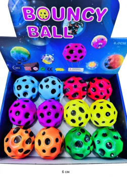 Антистресс арт. ABC-A19/2906-7 Мяч "Метеорит" одноцветный цвета микс (12 шт.) шоубокс•
