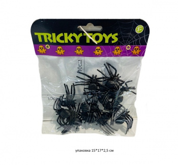 Набор животных арт. DE-247K4 Паук черный 12 шт. в пак.• Набор животных арт. DE-247K4 Паук черный 12 шт. в пак.•