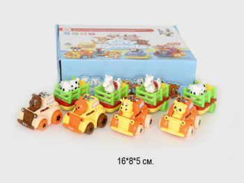 Машина инерц. арт. 857A С прицепом 1 шт. в ассортим. (4 шт.) в шоубоксе•