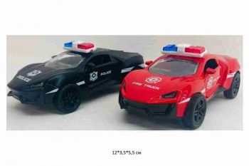 Модель металл. арт. ZY311766 Полиция, Пожарная (12 шт.) шоубокс~