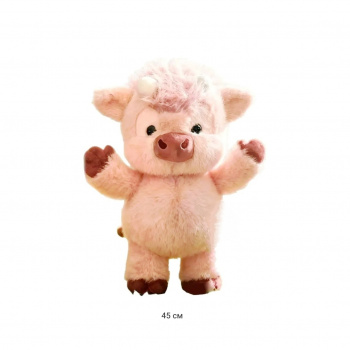 им Бычок арт. 268-2-2-209 Розовый Бегающий 45 см в пак.