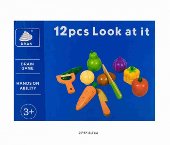 Деревянная игрушка арт. 330 Набор овощи нарезные в кор.~