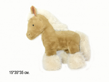 им Лошадь арт. 209223 Коричневая со светлой гривой 35*35 см в пак.