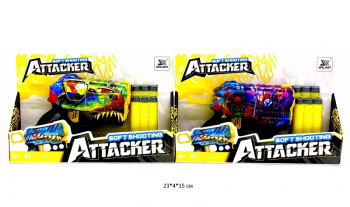 Оружие арт. JLX8648 Бластер цвета микс с мягкими пулями в кор._