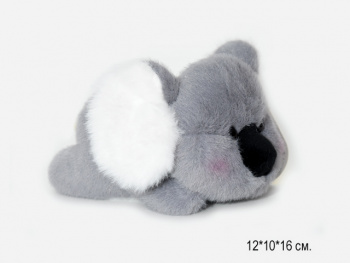 им Коала арт. 209990 Малыш серый с белыми ушами лежит ароматизированный 16 см в пак.