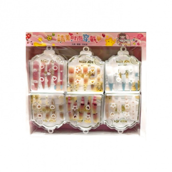 Набор для маникюра арт. 209472 Ногти накладные длинные острые в фигурной коробке ассорти 1шт (12шт.)