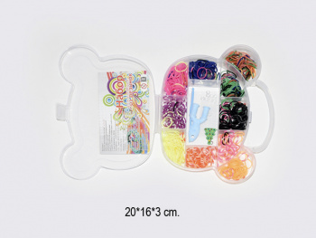 Набор для плетения арт. 202-617/JY025/0831-1/197-6 Резиночки "Мишка-сумочка" в кор._/300 шт./=•_