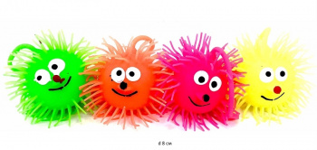 Мяч Антистресс арт. 8265/27MM Рожица цвета микс свет. (12 шт.) в пак.~_