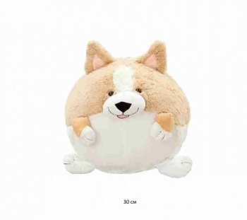 им Собака арт. 1421-209 Бежевая подушка 30 см в пак.