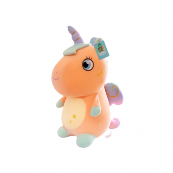 им Единорог арт. 209380 Оранжевый сидит 70 см в пак.