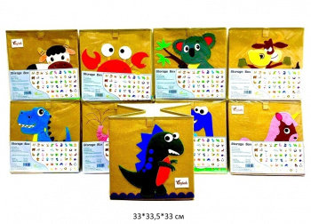 Корзина для игрушек арт. AL002-1 Зверята в ассортименте, без крышки  в пак._/50 шт./