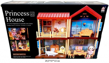 Дом для кукол арт. 668-28A Двухэтажный с мебелью 113 дет. в кор._/12шт./