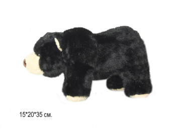 им Медведь арт. 209189 Черный стоит на лапах 20*35 см в пак.